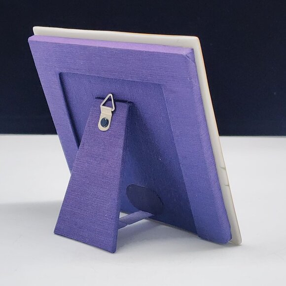 Vintage Floral Ceramic Picture Frame With Transferware Flowers Roses - Picture 6 of 12